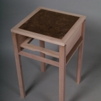 Table unfinished corner shot minus drawer showing top