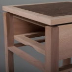 Table unfinished corner shot minus drawer